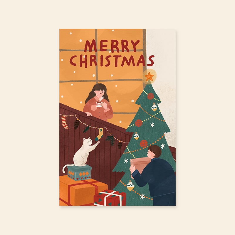[캘리엠] 카드/XHH3003 - MERRY CHRISTMAS